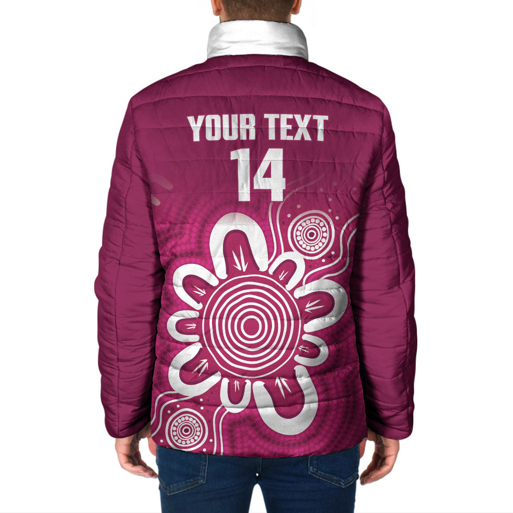 Queensland Oztag Custom Padded Jacket QLD Indigenous Art