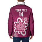 Queensland Oztag Custom Padded Jacket QLD Indigenous Art