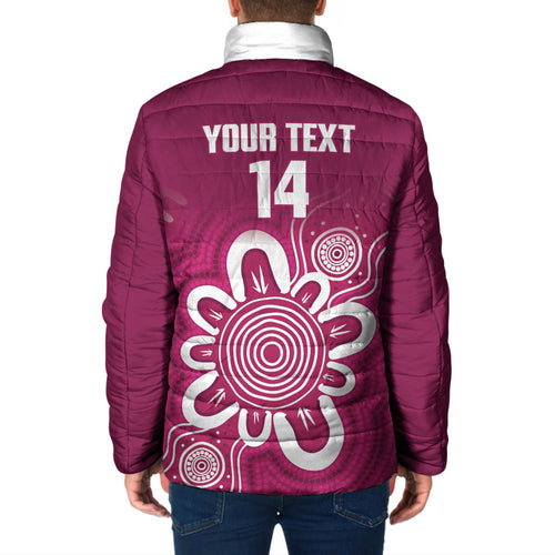 Queensland Oztag Custom Padded Jacket QLD Indigenous Art