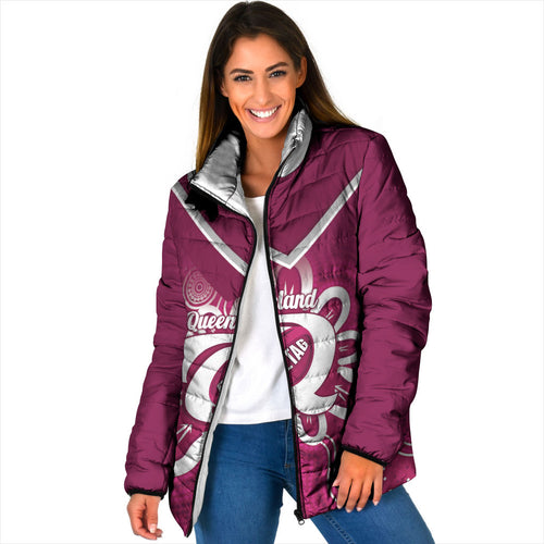 Queensland Oztag Custom Padded Jacket QLD Indigenous Art