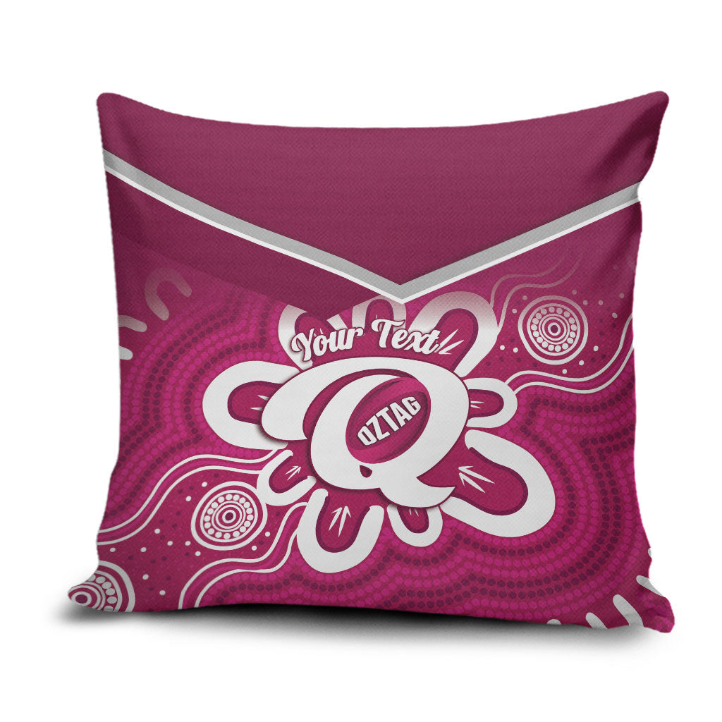 Queensland Oztag Custom Pillow Cover QLD Indigenous Art