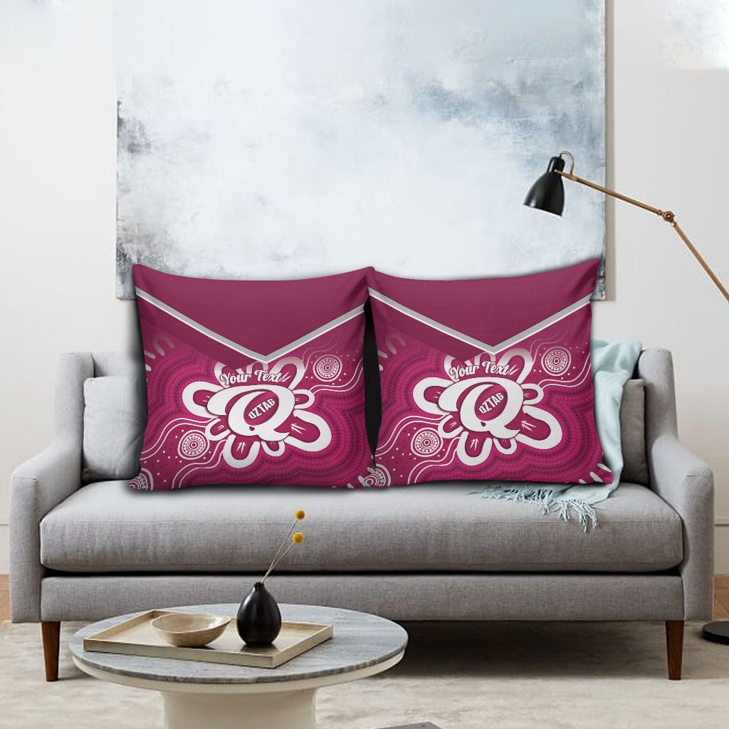 Queensland Oztag Custom Pillow Cover QLD Indigenous Art