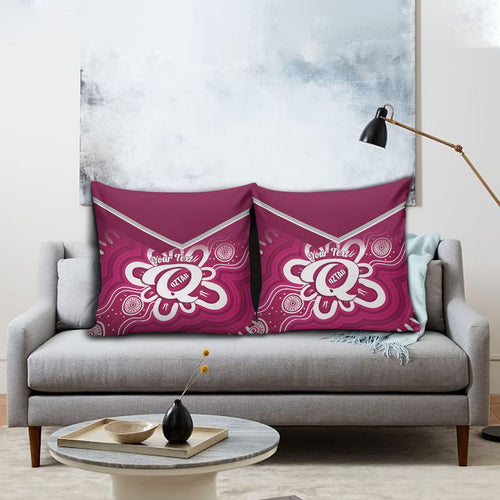 Queensland Oztag Custom Pillow Cover QLD Indigenous Art