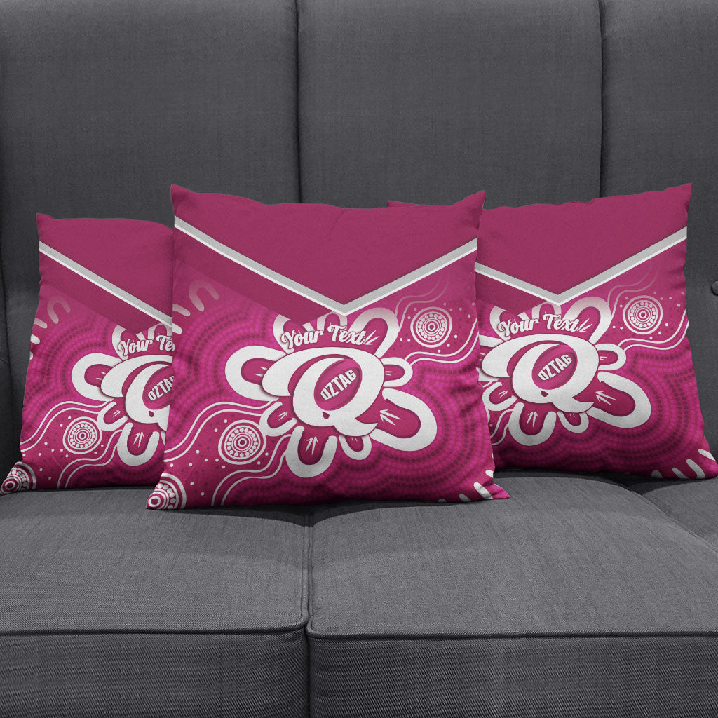 Queensland Oztag Custom Pillow Cover QLD Indigenous Art