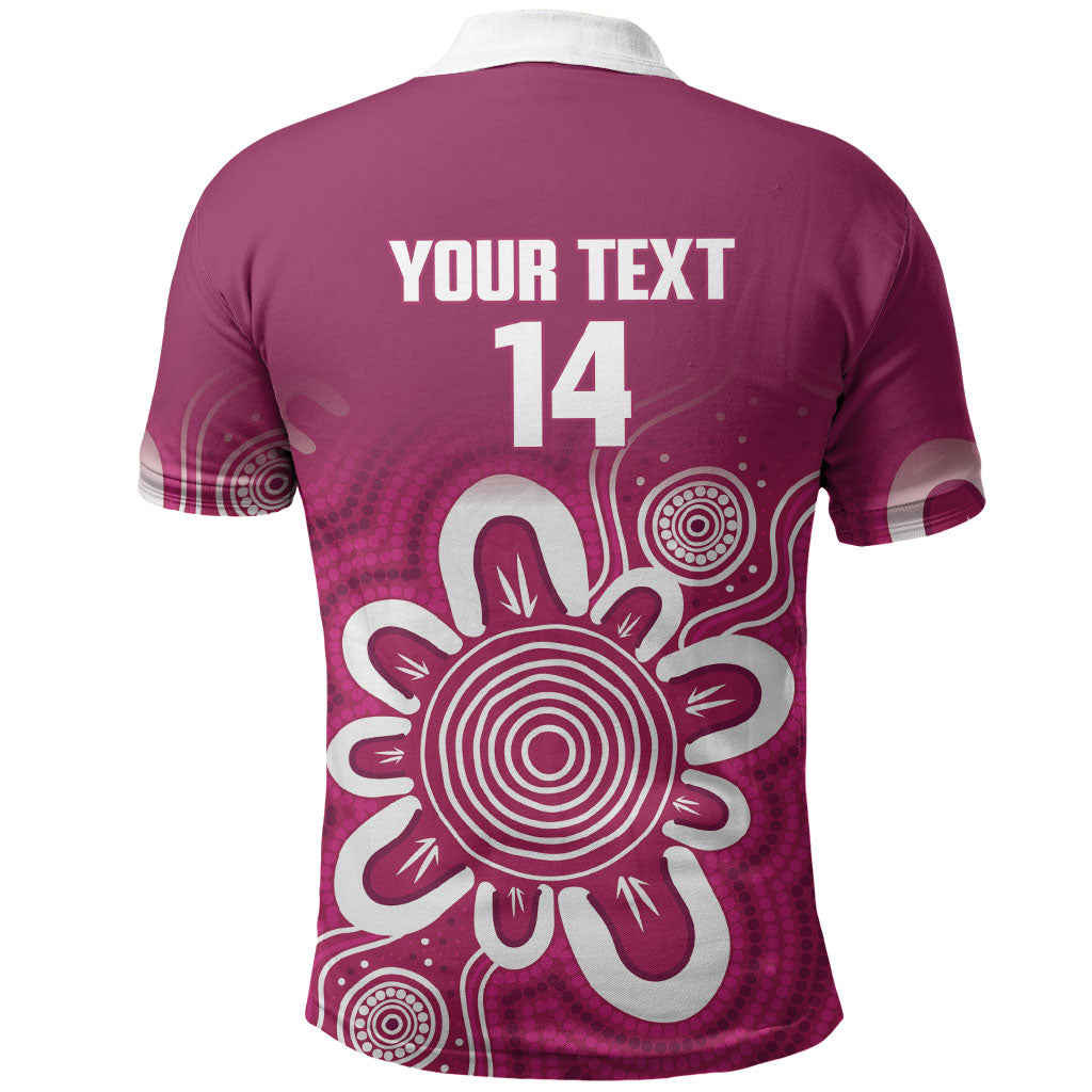 Queensland Oztag Custom Polo Shirt QLD Indigenous Art