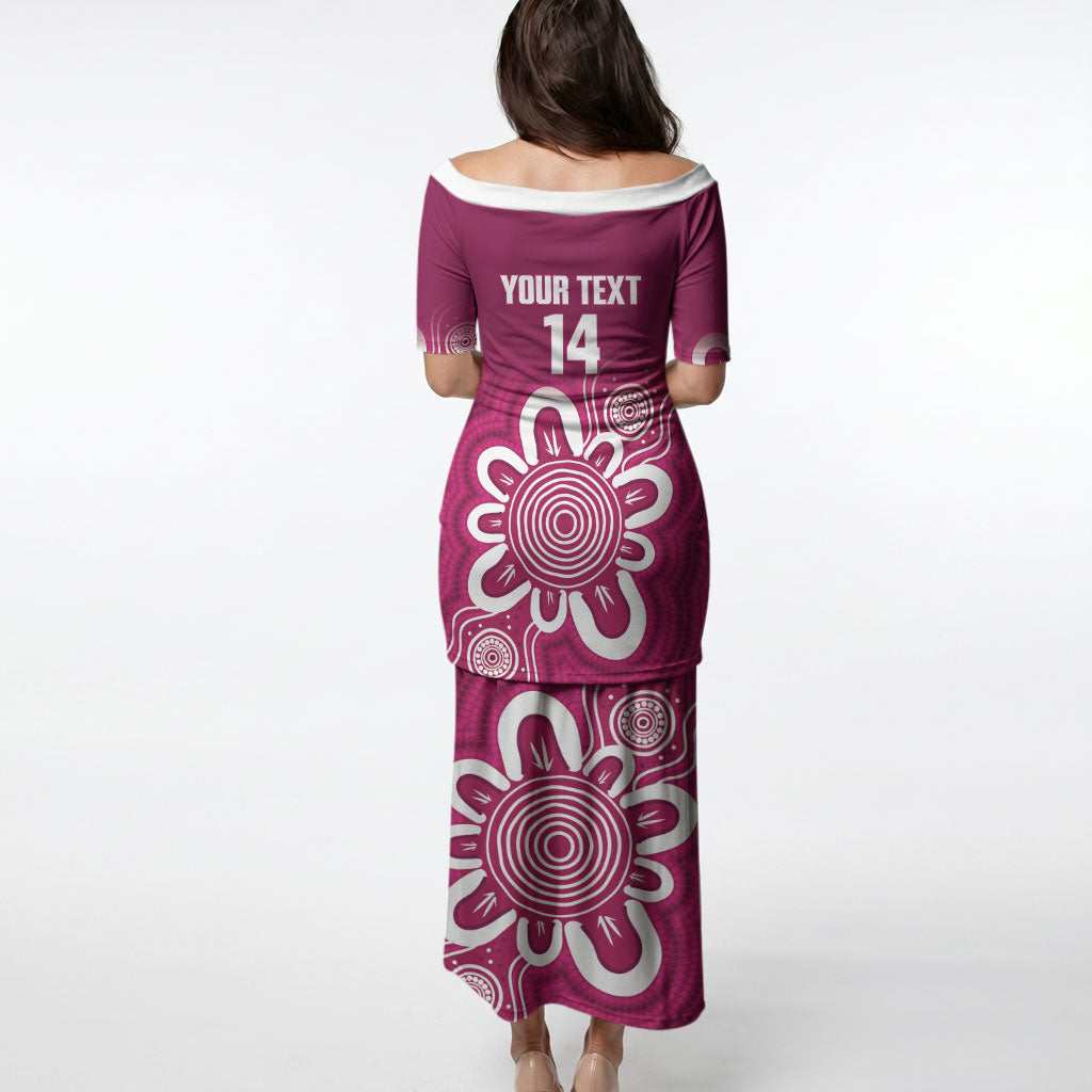 Queensland Oztag Custom Puletasi QLD Indigenous Art