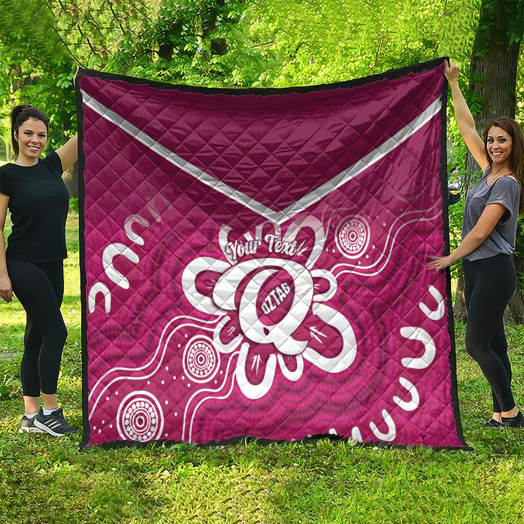 Queensland Oztag Custom Quilt QLD Indigenous Art