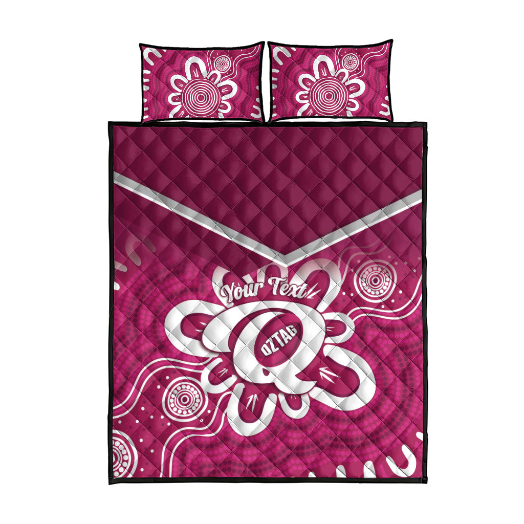 Queensland Oztag Custom Quilt Bed Set QLD Indigenous Art