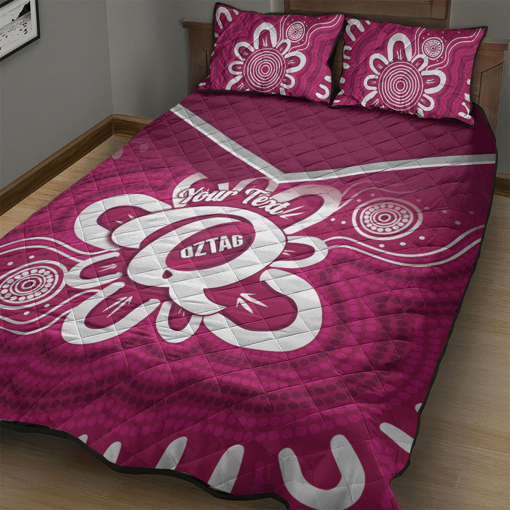 Queensland Oztag Custom Quilt Bed Set QLD Indigenous Art