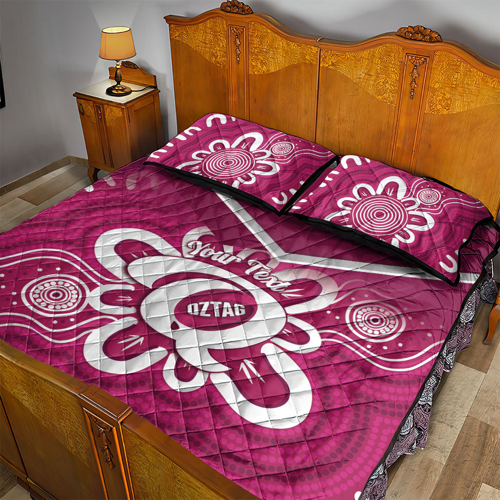 Queensland Oztag Custom Quilt Bed Set QLD Indigenous Art