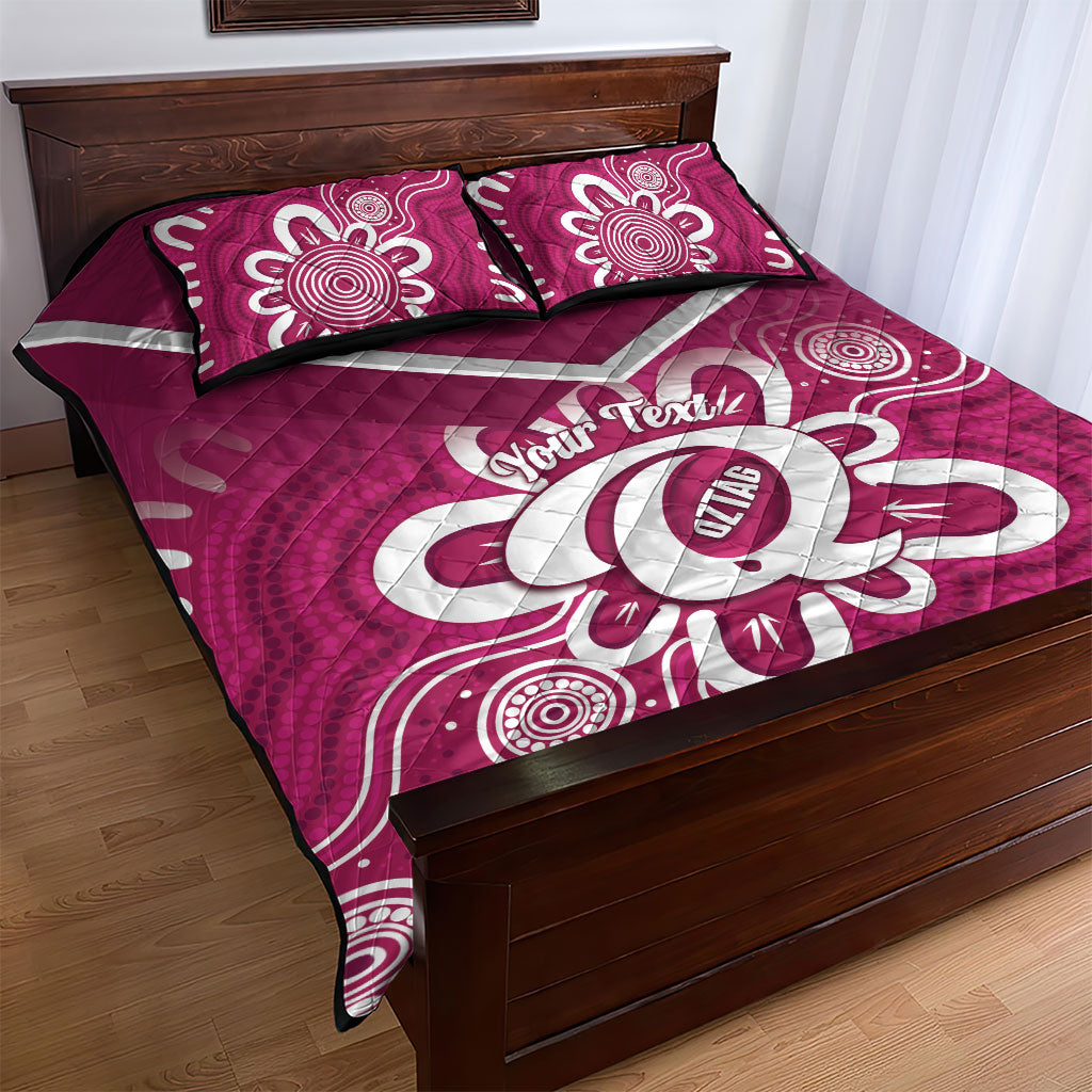 Queensland Oztag Custom Quilt Bed Set QLD Indigenous Art