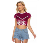 Queensland Oztag Custom Raglan Cropped T Shirt QLD Indigenous Art