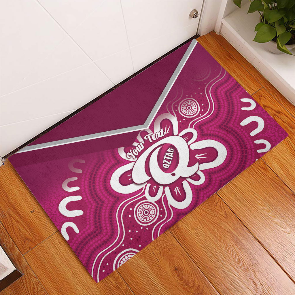 Queensland Oztag Custom Rubber Doormat QLD Indigenous Art