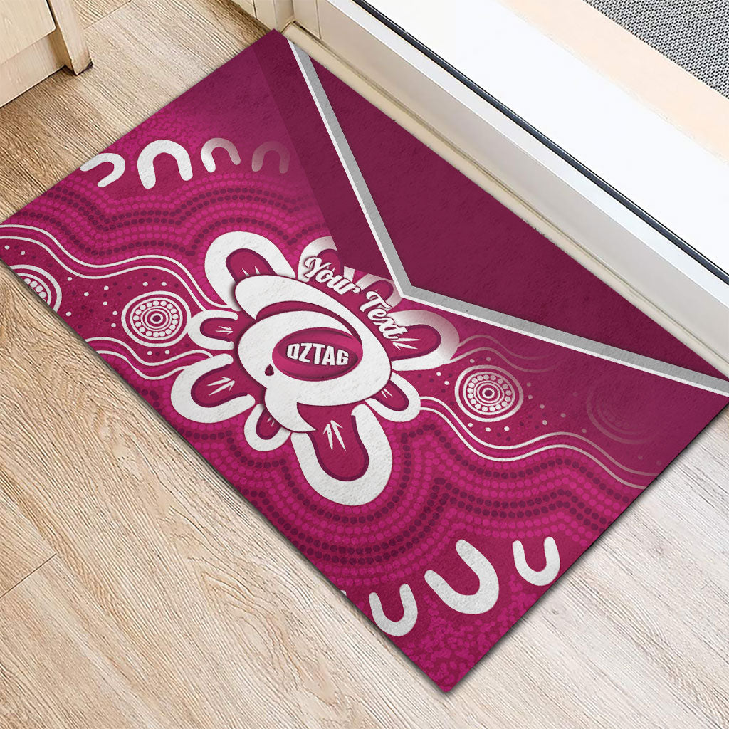Queensland Oztag Custom Rubber Doormat QLD Indigenous Art