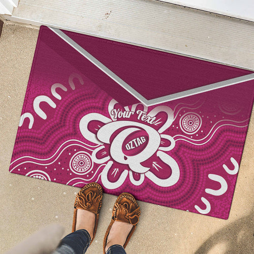 Queensland Oztag Custom Rubber Doormat QLD Indigenous Art