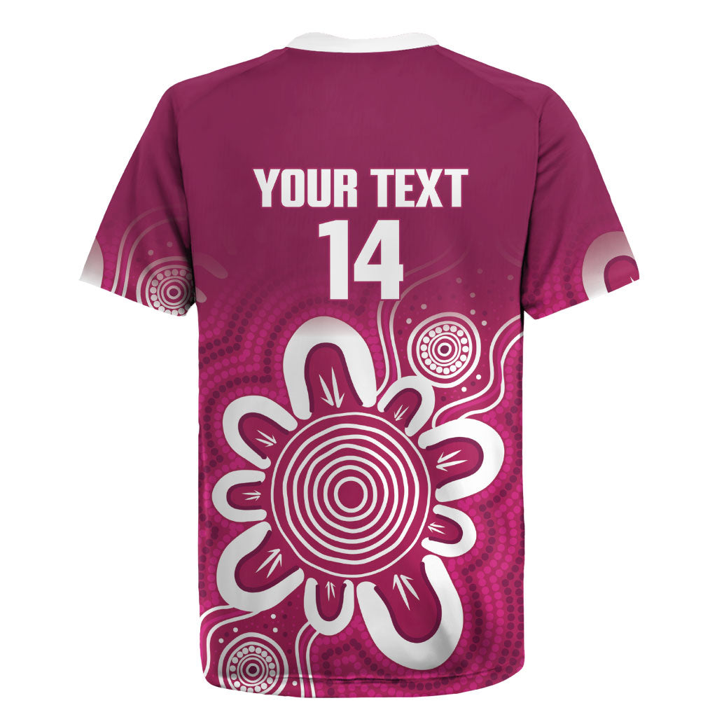 Queensland Oztag Custom Rugby Jersey QLD Indigenous Art