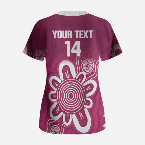 Queensland Oztag Custom Scrub Top QLD Indigenous Art
