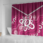 Queensland Oztag Custom Shower Curtain QLD Indigenous Art