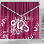 Queensland Oztag Custom Shower Curtain QLD Indigenous Art