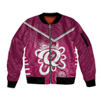 Queensland Oztag Custom Sleeve Zip Bomber Jacket QLD Indigenous Art