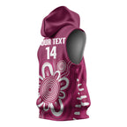 Queensland Oztag Custom Sleeveless Hoodie QLD Indigenous Art