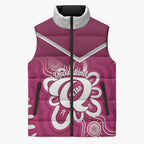 Queensland Oztag Custom Sleeveless Puffer Jacket QLD Indigenous Art