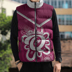 Queensland Oztag Custom Sleeveless Puffer Jacket QLD Indigenous Art