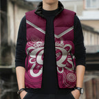 Queensland Oztag Custom Sleeveless Puffer Jacket QLD Indigenous Art