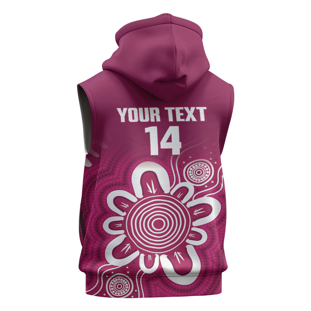 Queensland Oztag Custom Sleeveless Zip Hoodie QLD Indigenous Art