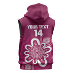Queensland Oztag Custom Sleeveless Zip Hoodie QLD Indigenous Art