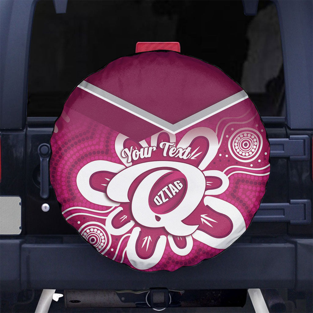 Queensland Oztag Custom Spare Tire Cover QLD Indigenous Art