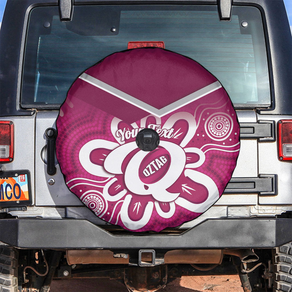 Queensland Oztag Custom Spare Tire Cover QLD Indigenous Art