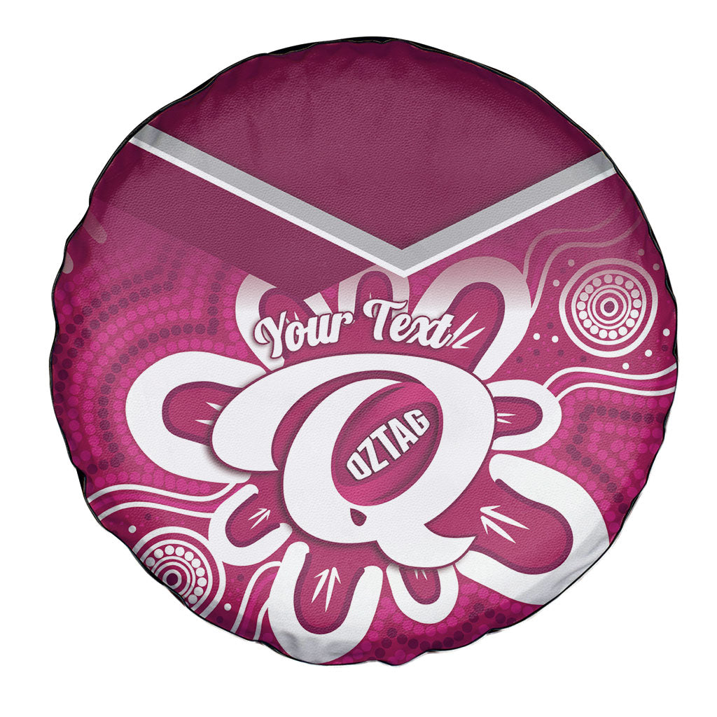 Queensland Oztag Custom Spare Tire Cover QLD Indigenous Art