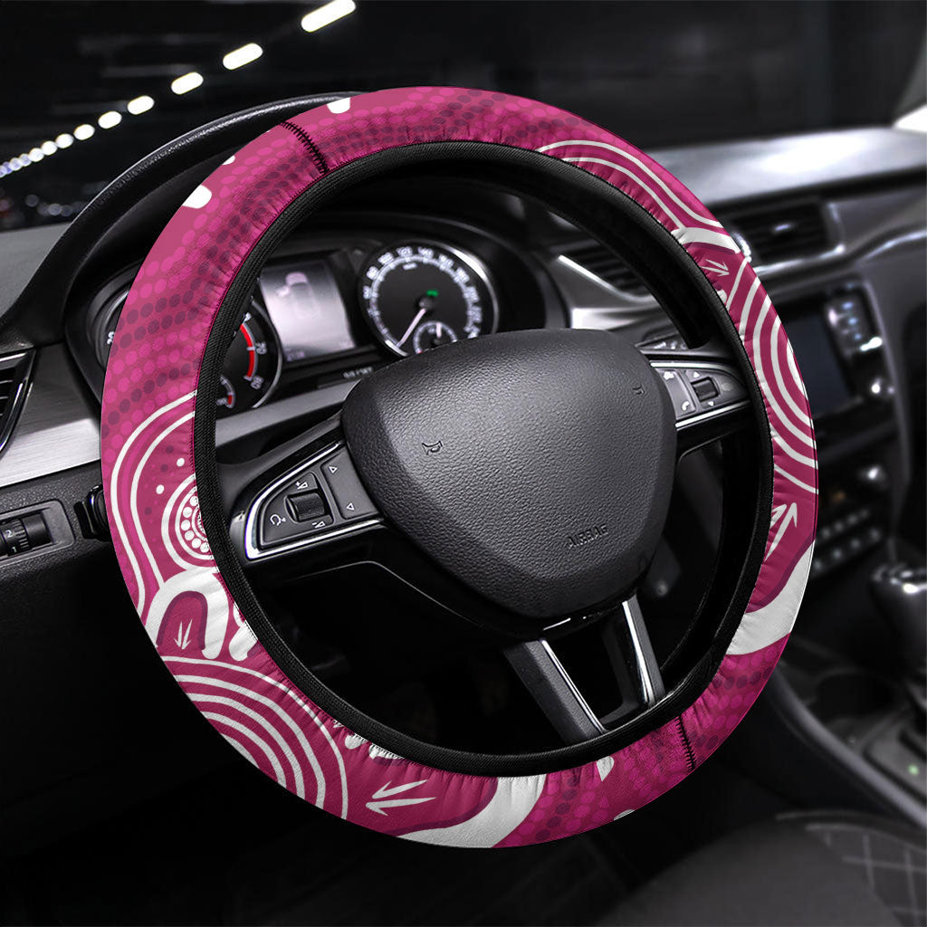 Queensland Oztag Steering Wheel Cover QLD Indigenous Art