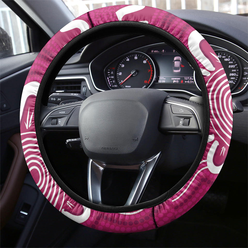 Queensland Oztag Steering Wheel Cover QLD Indigenous Art