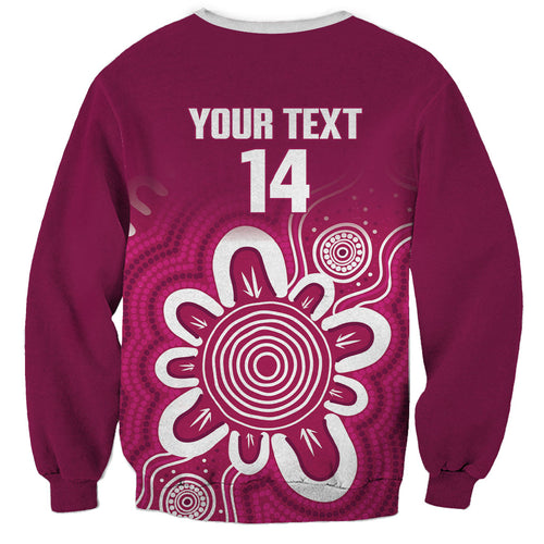 Queensland Oztag Custom Sweatshirt QLD Indigenous Art