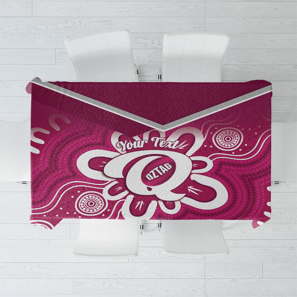 Queensland Oztag Custom Tablecloth QLD Indigenous Art