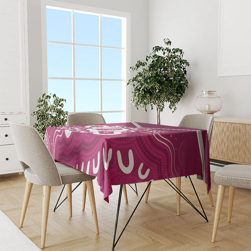Queensland Oztag Custom Tablecloth QLD Indigenous Art
