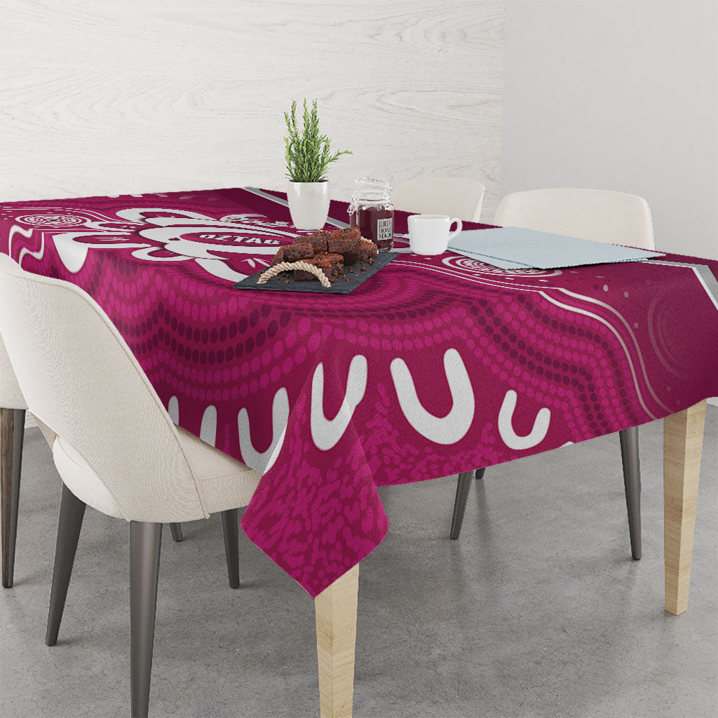 Queensland Oztag Custom Tablecloth QLD Indigenous Art