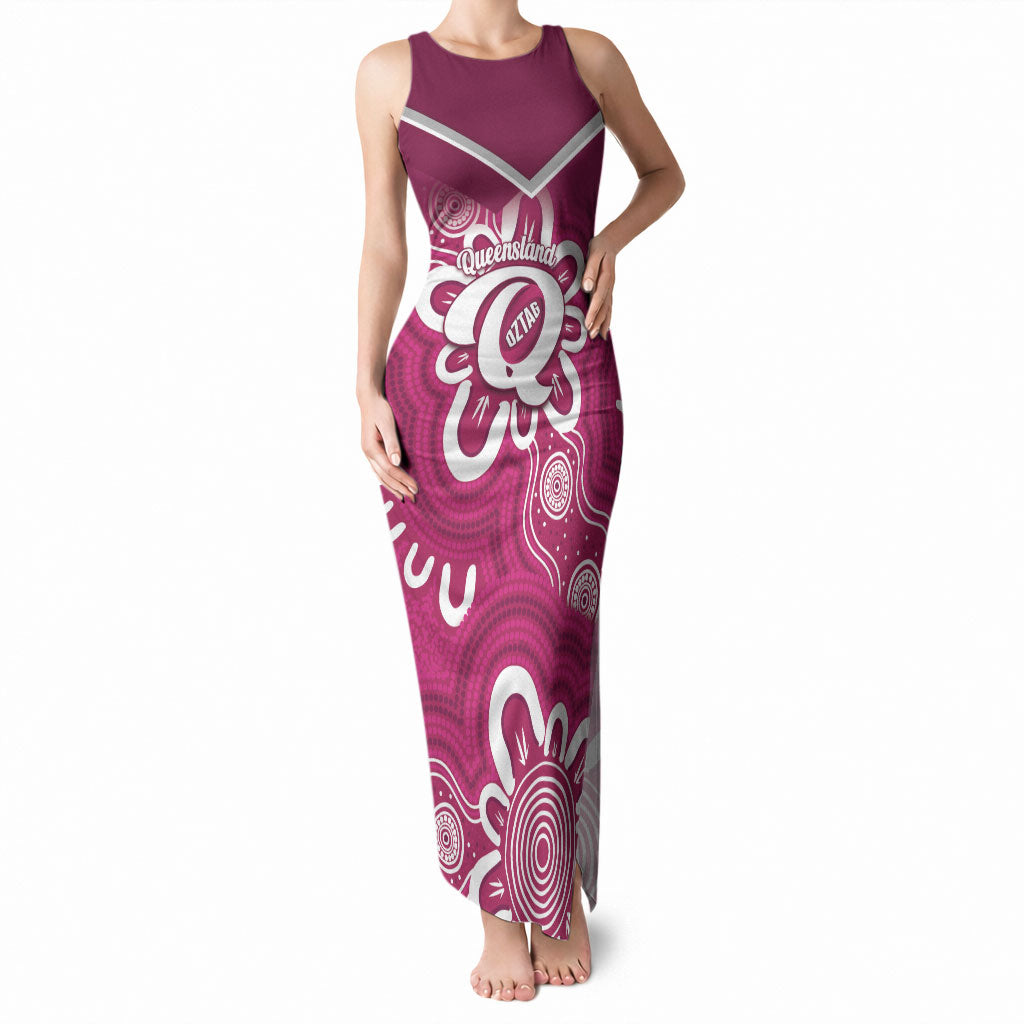 Queensland Oztag Custom Tank Maxi Dress QLD Indigenous Art