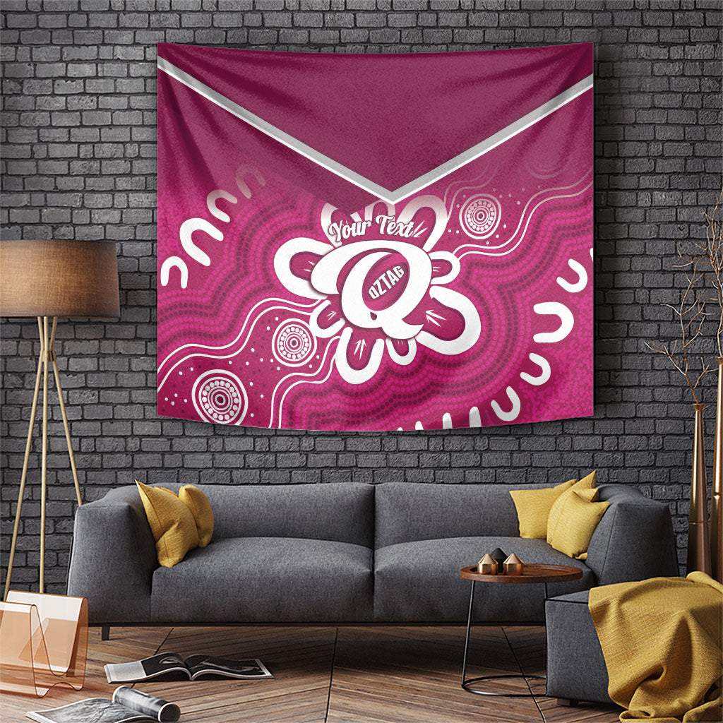 Queensland Oztag Custom Tapestry QLD Indigenous Art