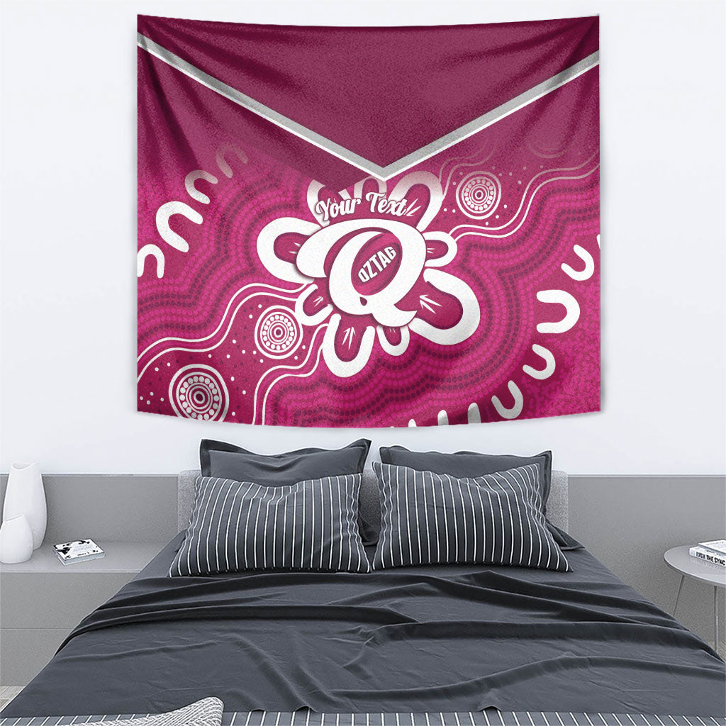 Queensland Oztag Custom Tapestry QLD Indigenous Art