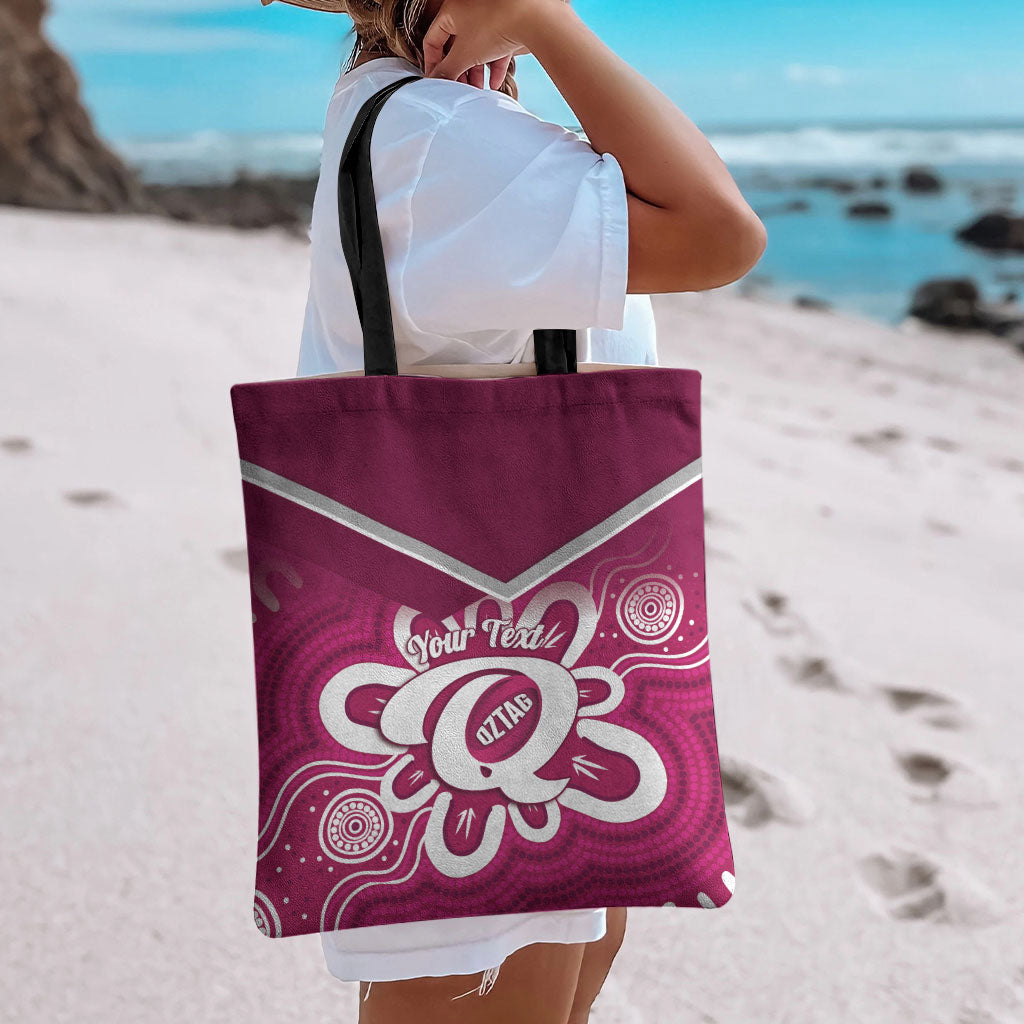 Queensland Oztag Custom Tote Bag QLD Indigenous Art