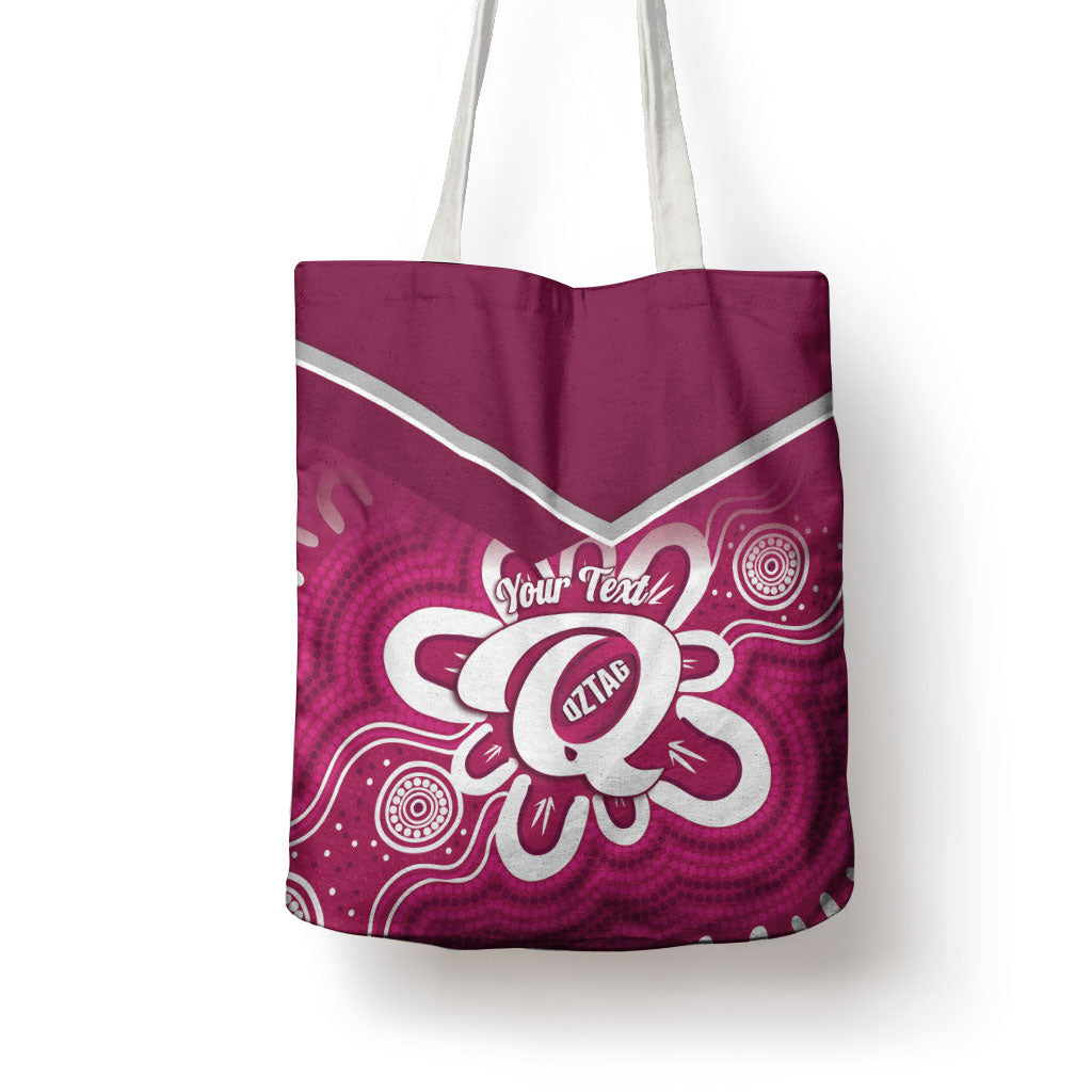 Queensland Oztag Custom Tote Bag QLD Indigenous Art