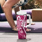 Queensland Oztag Custom Tumbler With Handle QLD Indigenous Art