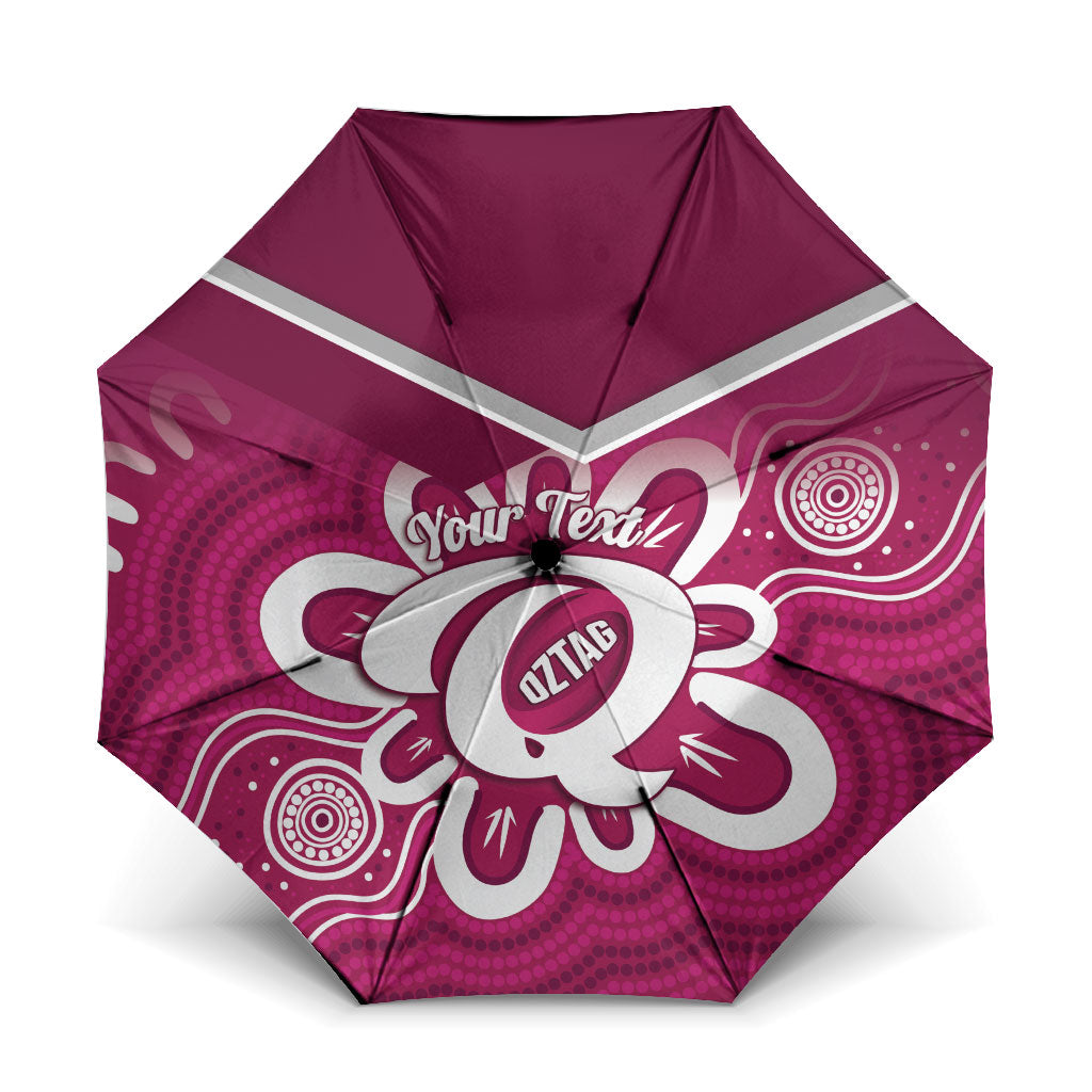 Queensland Oztag Custom Umbrella QLD Indigenous Art
