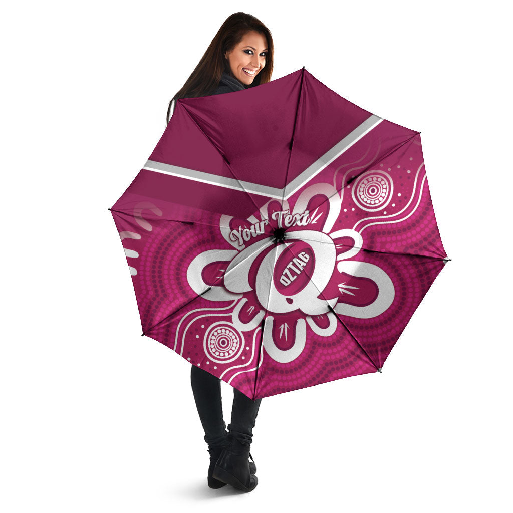 Queensland Oztag Custom Umbrella QLD Indigenous Art
