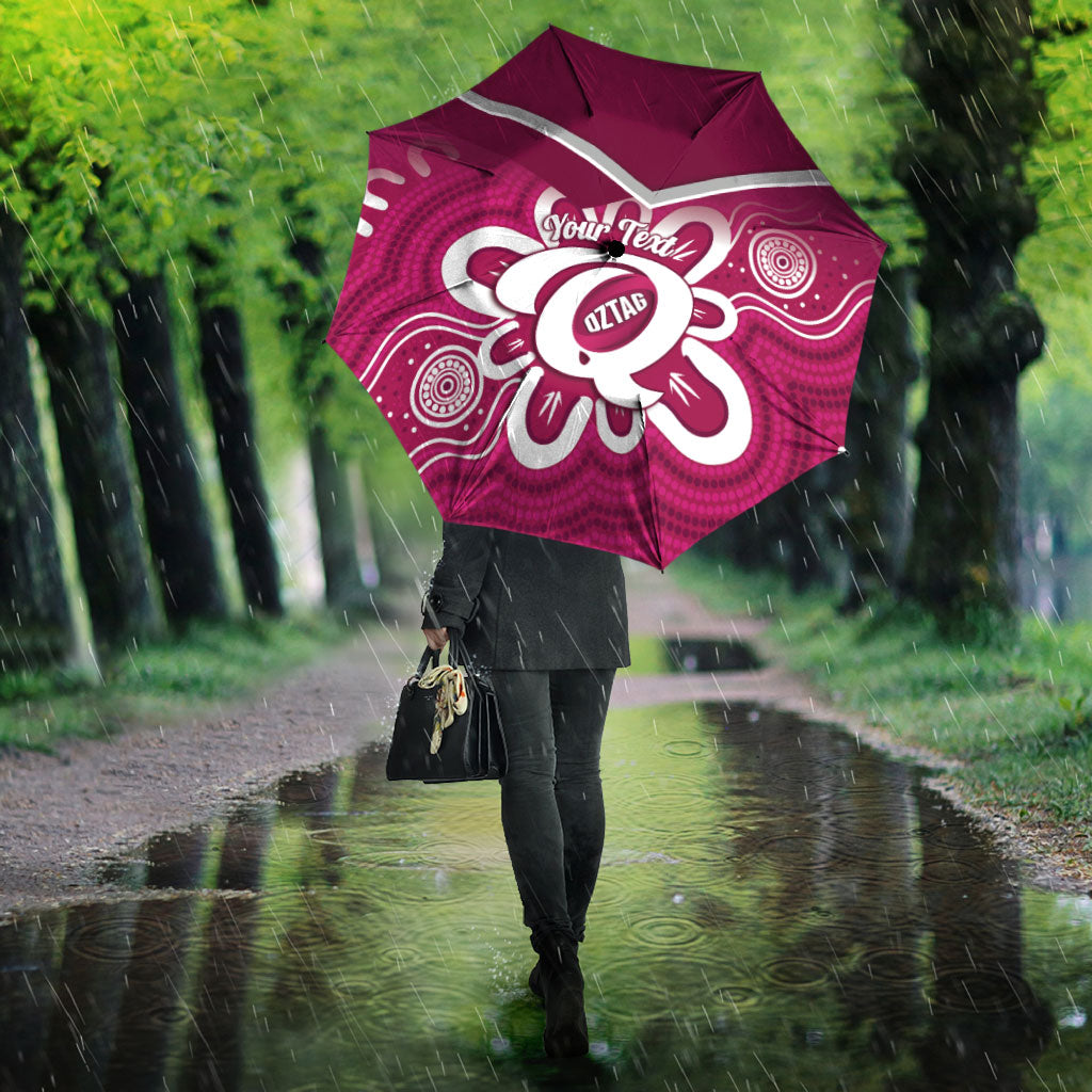 Queensland Oztag Custom Umbrella QLD Indigenous Art