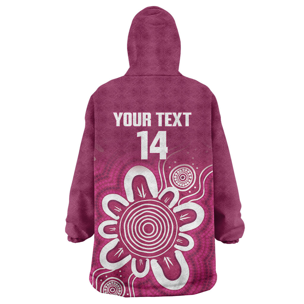 Queensland Oztag Custom Wearable Blanket Hoodie QLD Indigenous Art