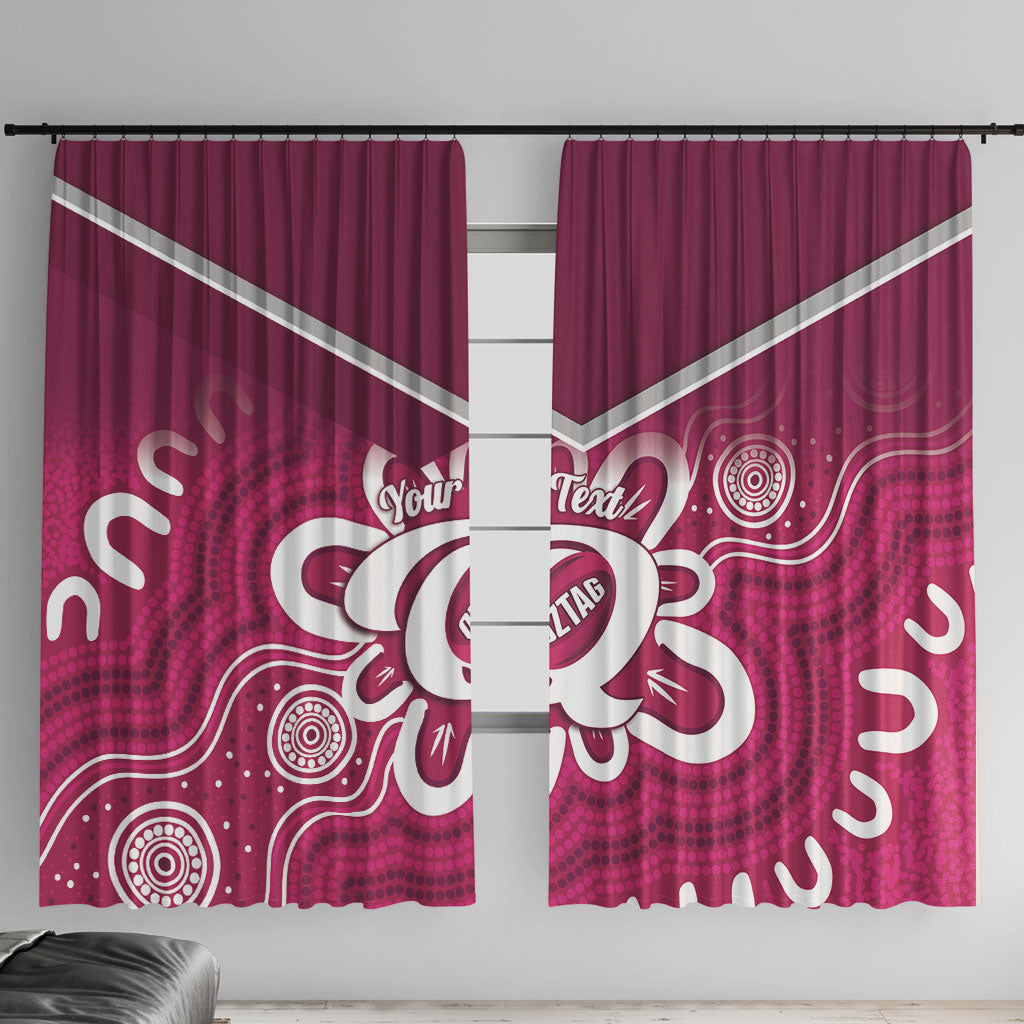 Queensland Oztag Custom Window Curtain QLD Indigenous Art